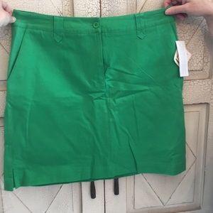 Green mini skirt